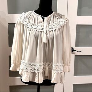 Kate SPADE New York Rambling Roses collection silk blouse. Size XS